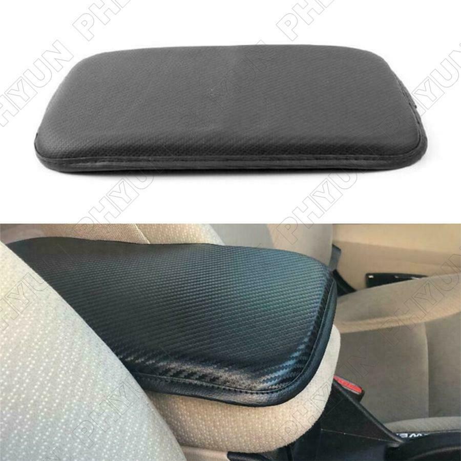 Black PU Leather Car Center Console Mat Cover Protector Accessories Armrest Pad