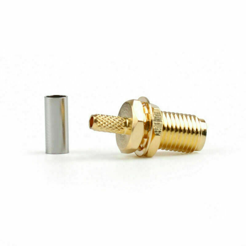 10Pcs SMA Female Jack Center Nut Bulkhead Crimp For RG174 RG316 LMR100 RF