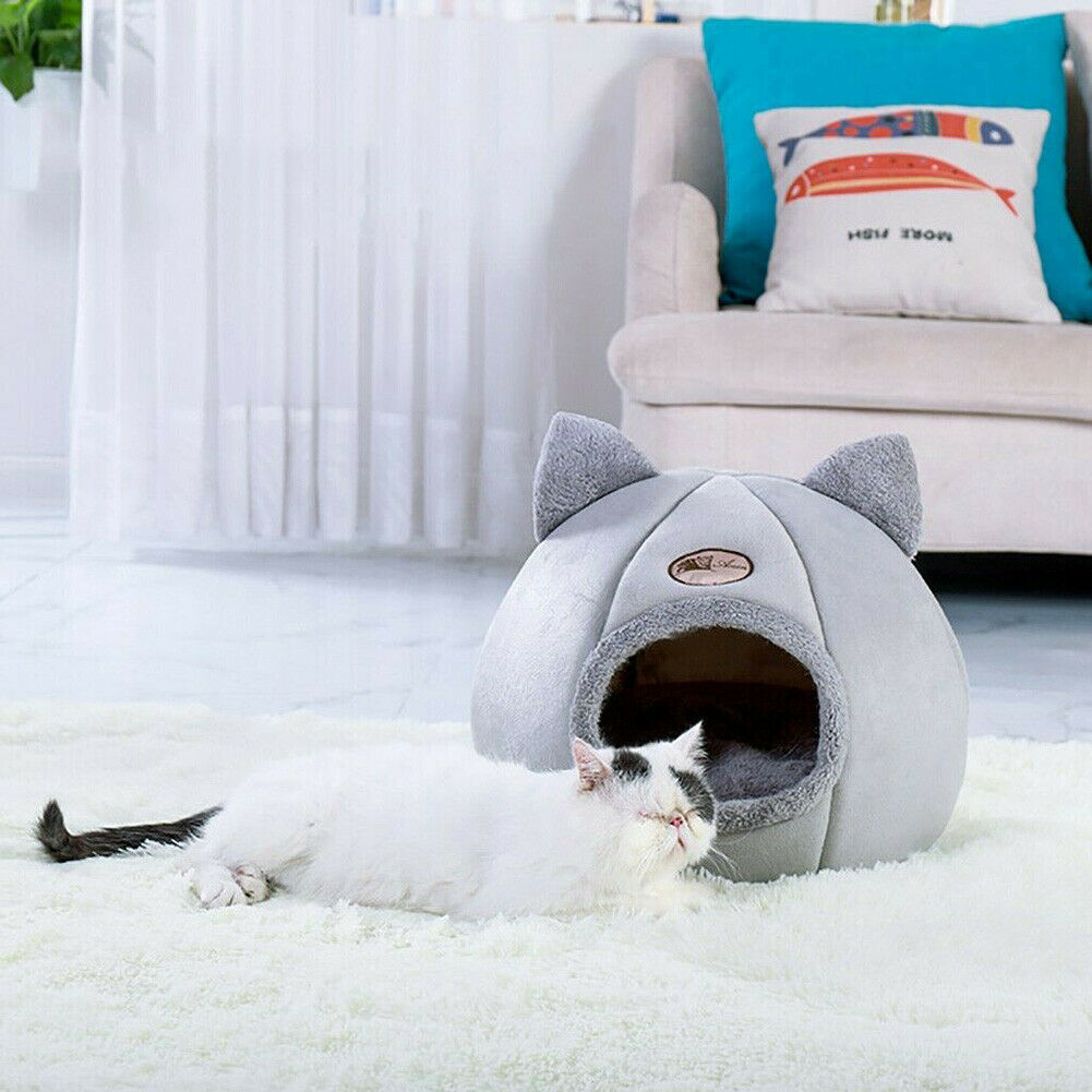 Pet Dog Cat Tent Small House Soft Foldable Deep Sleep Semi-Enclosed Pet Nest