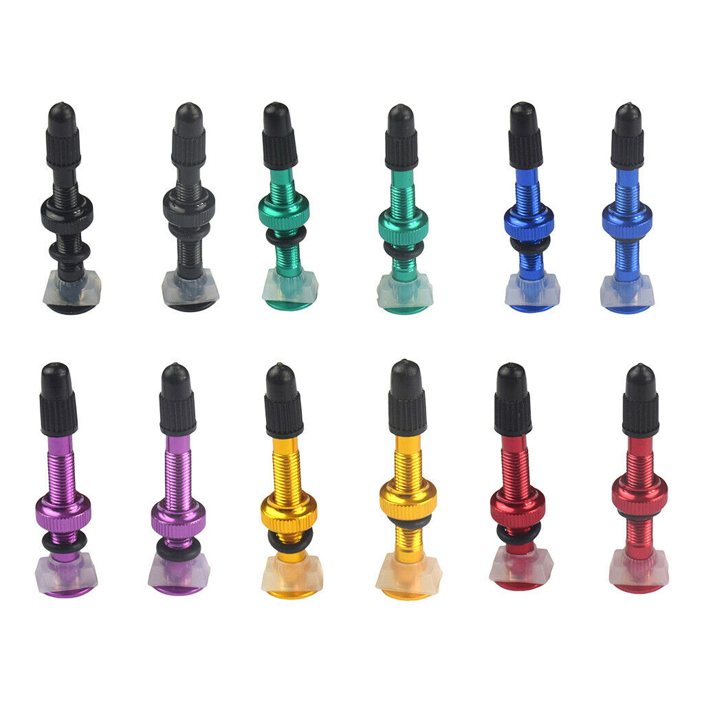 2x Cycling Bike Tubeless Tires Presta Valves Core Universal Removable Black