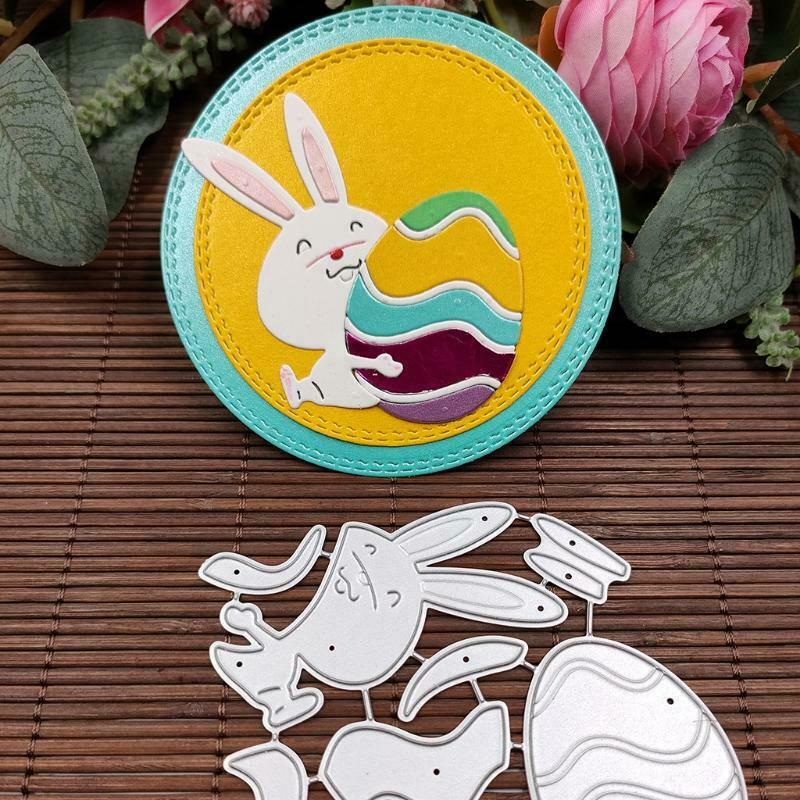 Easter Rabbit Bunny Eggs Metal Cutting Dies Stencil Scrapbooking DIY Album Stamp