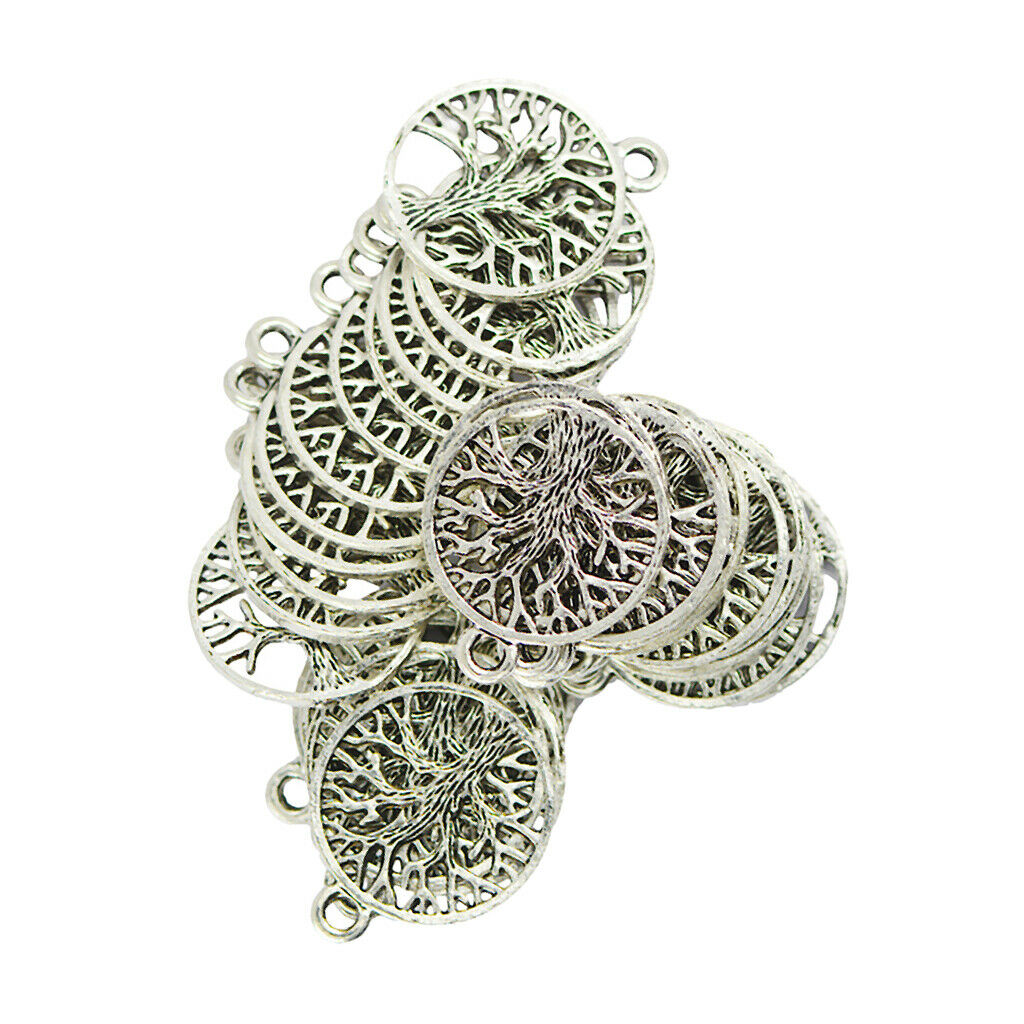30Pcs Tree of Life Charms Pendant Beads Jewellery Making Loose Beads DIY