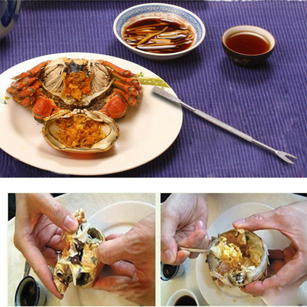 4X Stainless Steel Lobster Crab Needle Walnut Needle Fruit Fork Seafood Tools DD