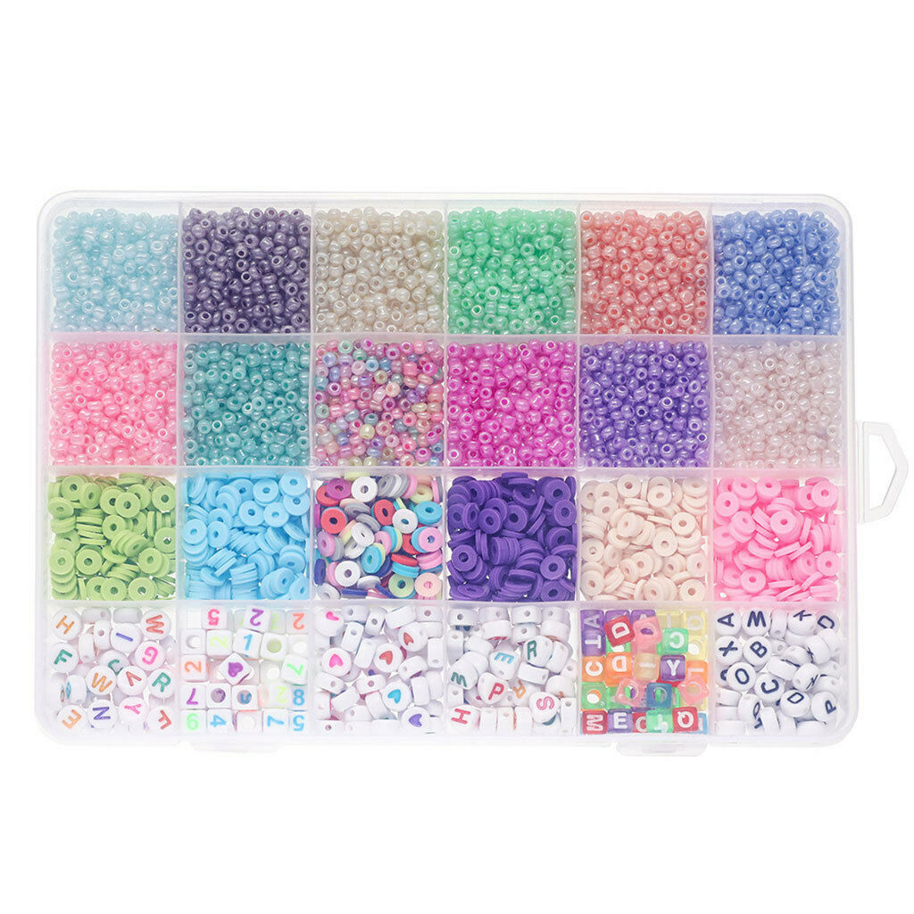 Beads Set Loose Flat Small Crafting Beads Kit Alphabet Cube Beads for Adults