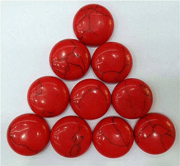 10Pcs 20mm Wholesale Red Turquoise Round Cab Cabochon DIY Jewelry Making HH7142