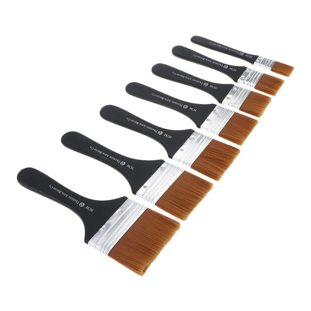 7x/Set Lot Kids Drawing Nylon Hair Brush Oil Wall Paint Brushes Brush Tool