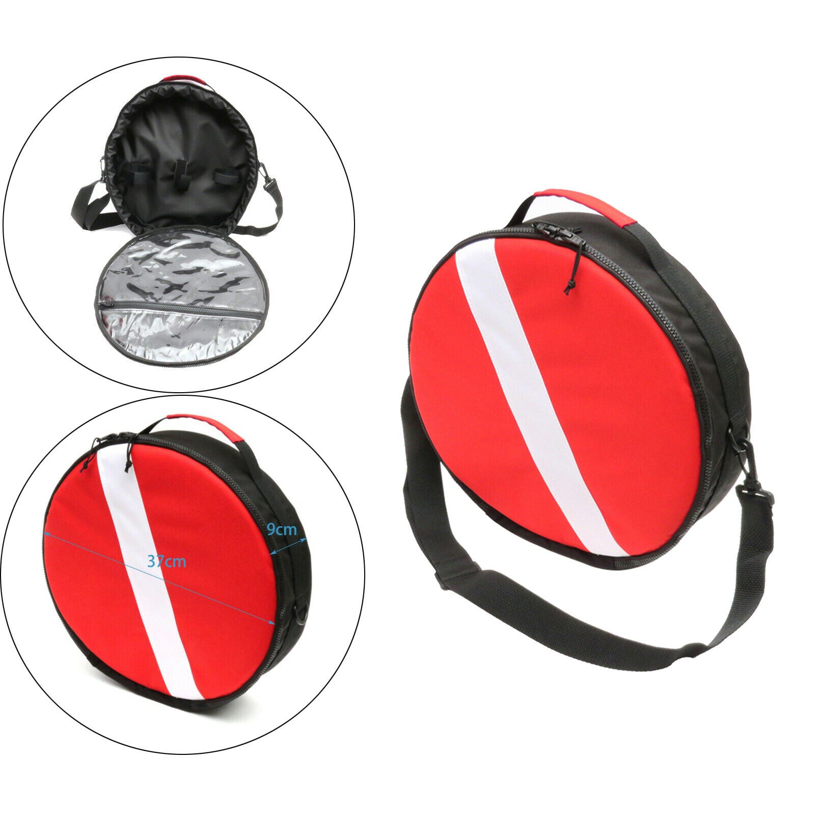 Scuba Regulator Protective Bag Dive Flag Bag Zipper Design w/ Shoulder Strap