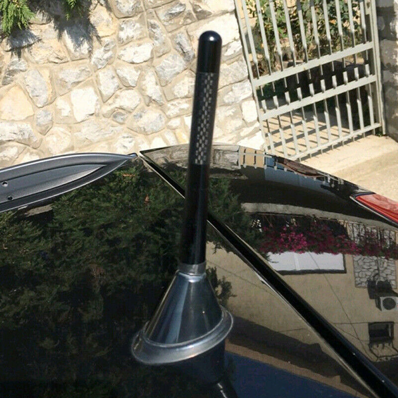 4.7inch Universal Car Antenna Carbon Fiber Radio FM Antena Black Kit And Scre LS
