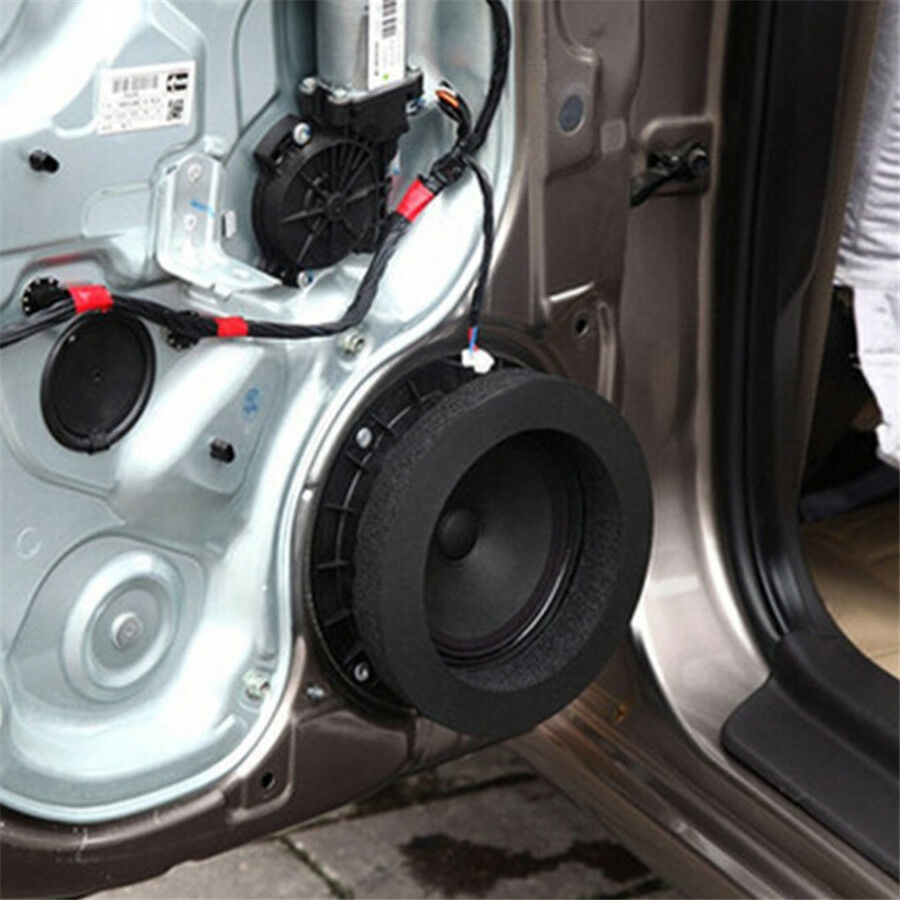 4 Pc 6.5'' Black Insulation  Rubber Foam Ring Self-adhesive For Car Door Speaker