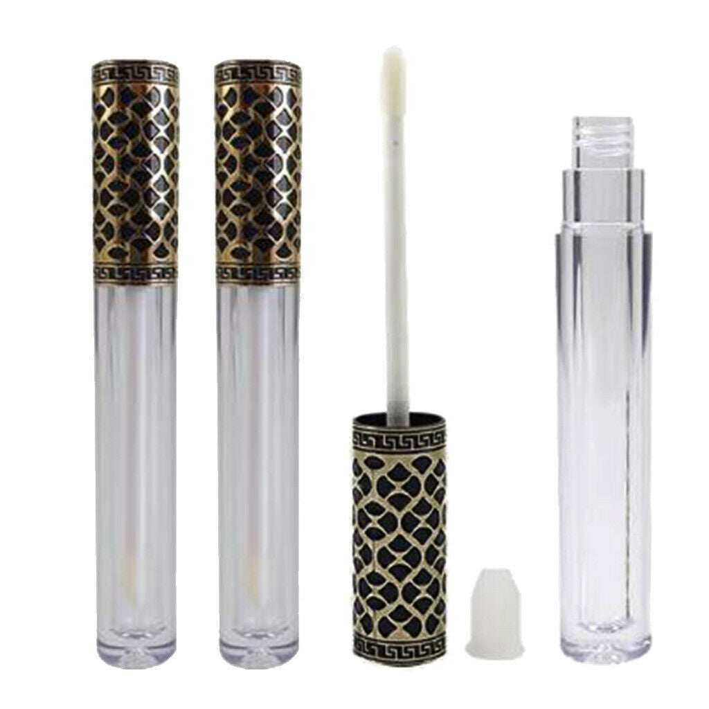 3pcs Clear Plastic Eyelash Conditioner Mascara Tubes Bottles with Rubber Stopper