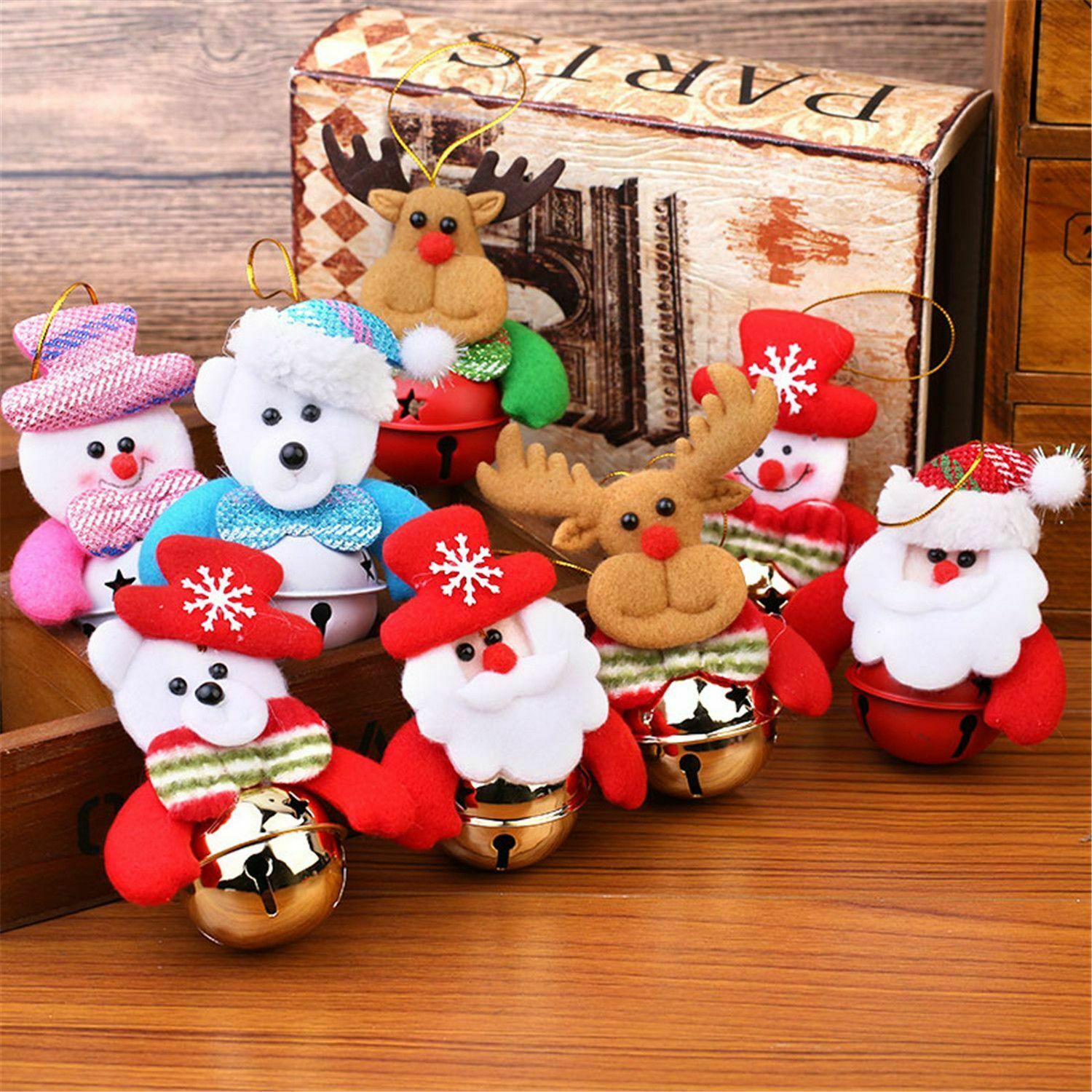 Bear Santa Claus Bells Elk Ornaments Snowman Pendant Christmas Tree Decoration