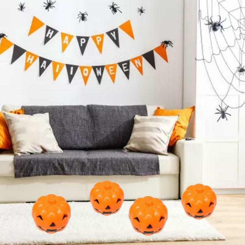 8 Pcs Pumpkin Candy Bowl Holder Plastic Lightweight Buckets for Halloween Party
