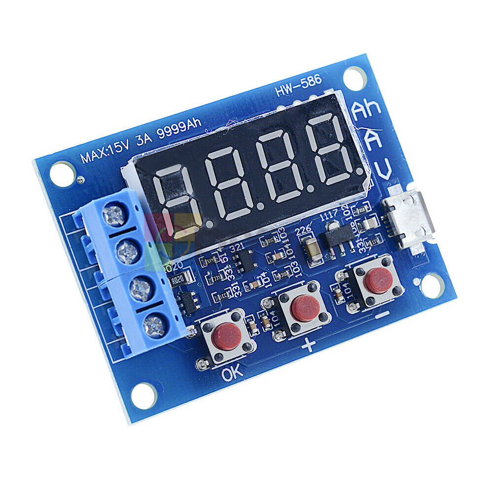 5Pcs 18650 Li-ion Lead-acid Battery Capacity Meter Discharge Tester Analyzer 3A