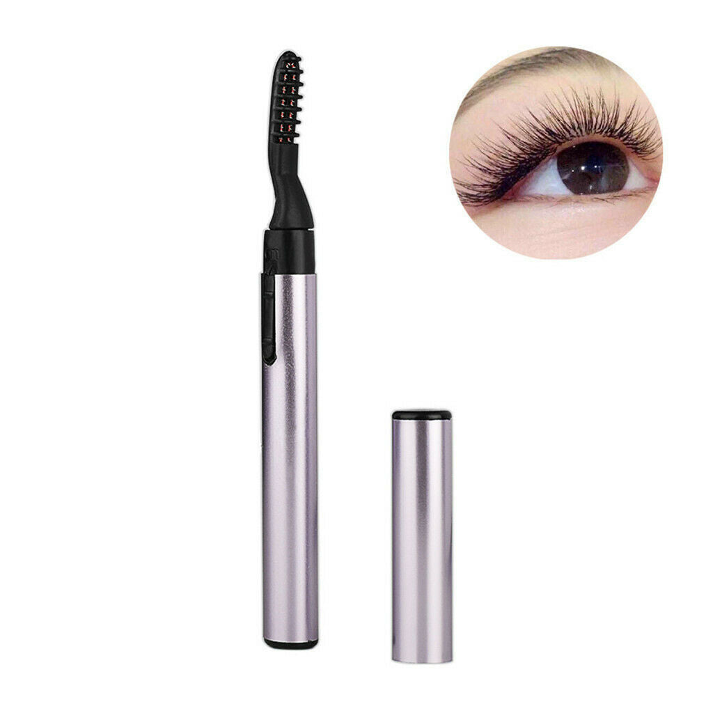 Aluminum Alloy Electric Eyelash Curler Long Lasting Eye Lash Brush with Comb