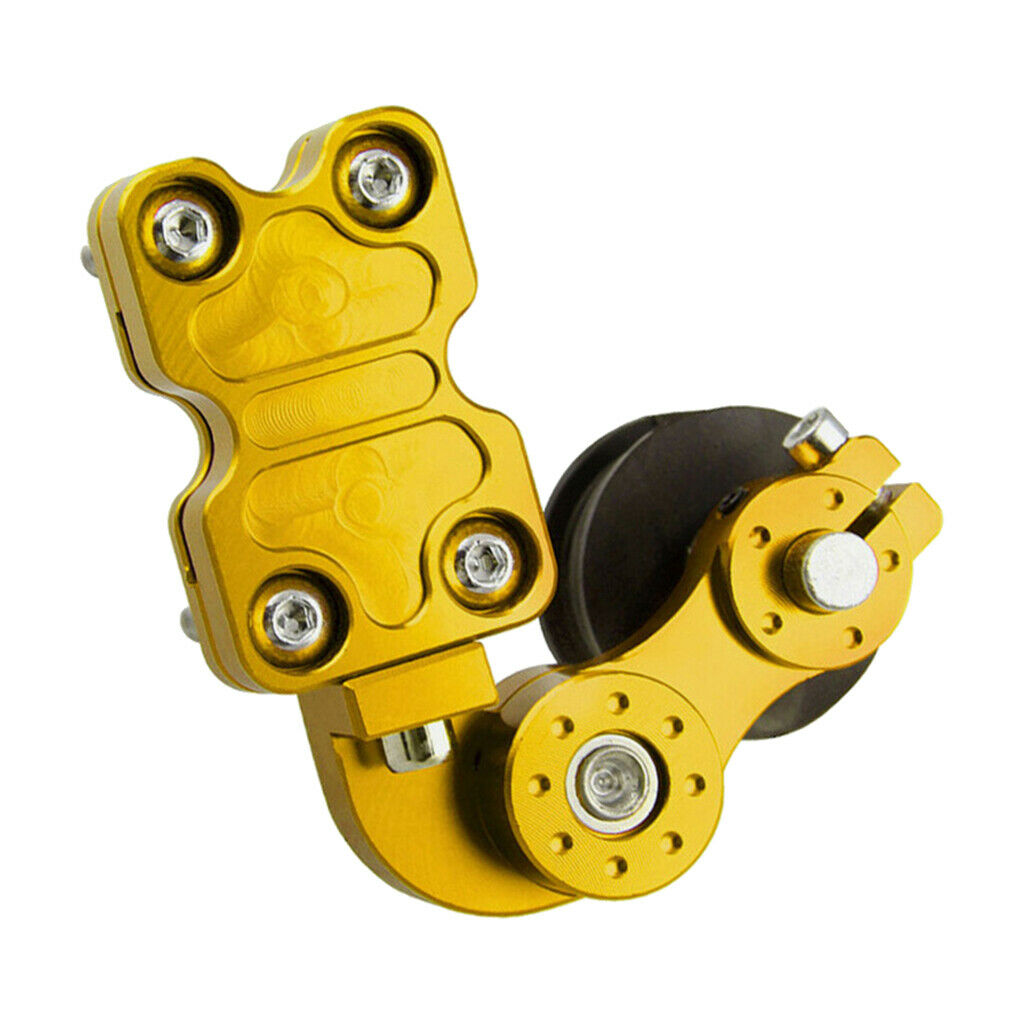 1 Set Motocycle Chain Tensioner Roller 52mm Dia, Automatic Adjuster Yellow