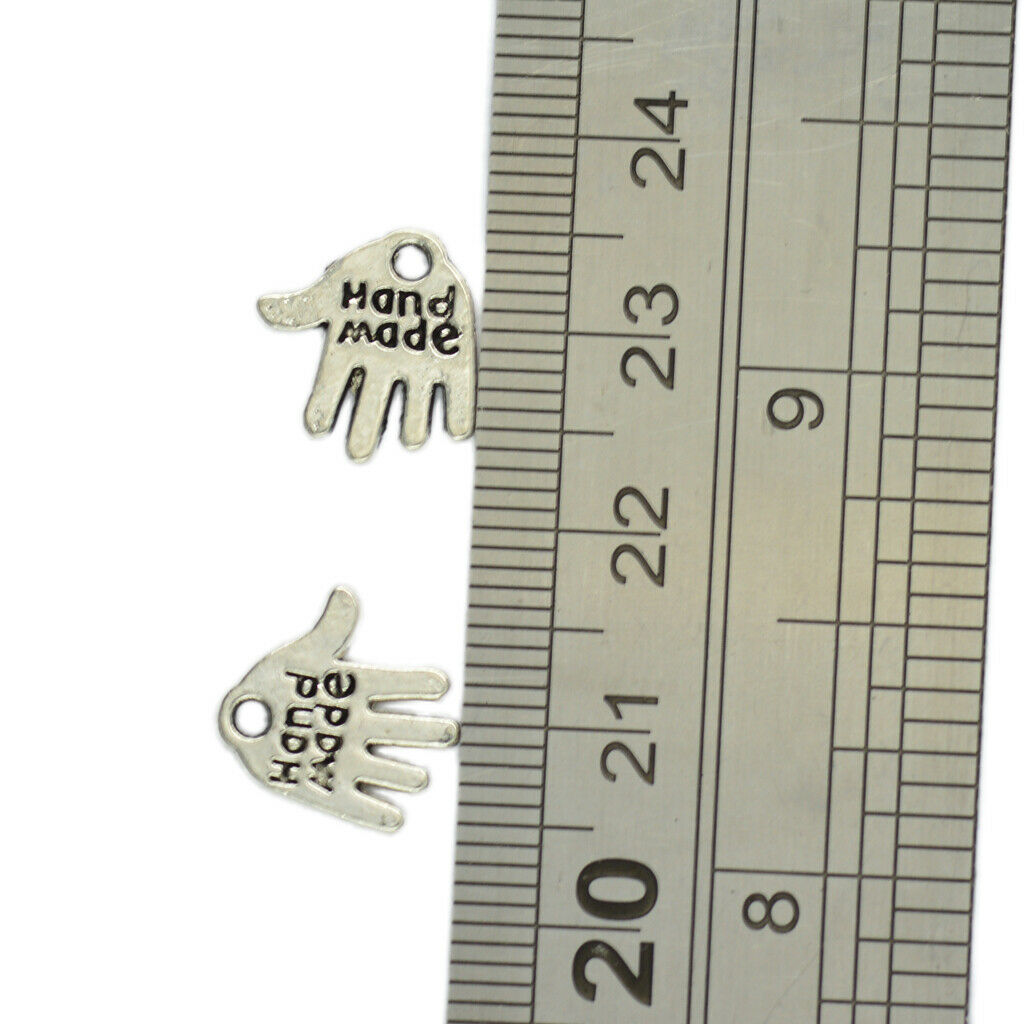 50 Packs Charm Hand Shaped Pendant for Bracelet Jewelry Making Findings DIY