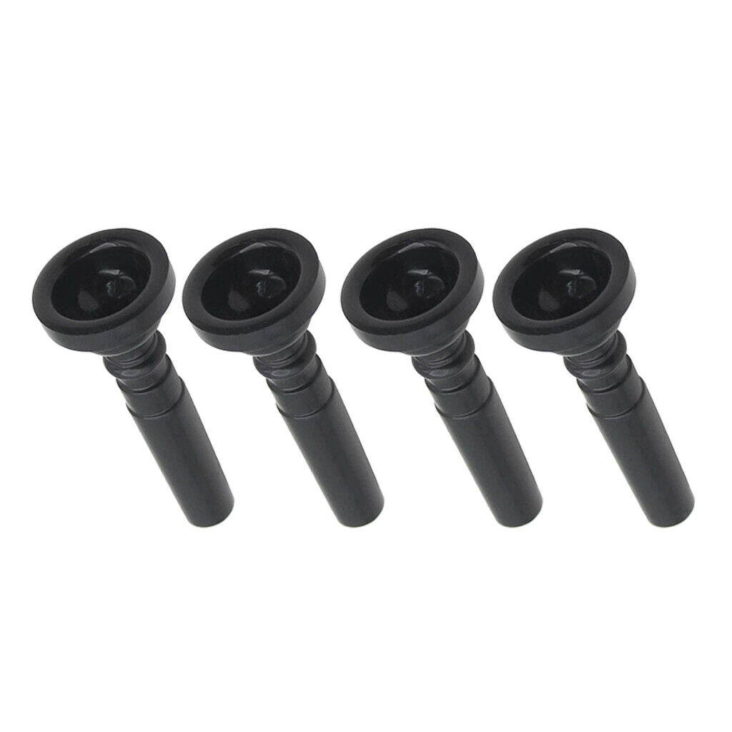 4pcs Trumpet Mouthpiece for Trumpeter Brass Instrument Parts DIY, Black