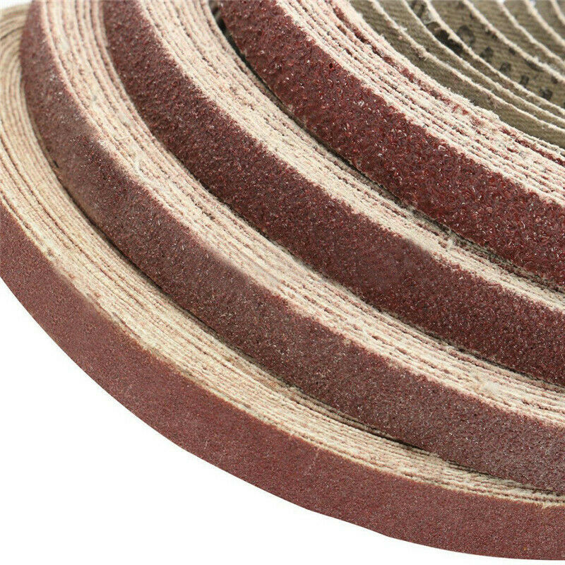 70pcs 7Grits Sanding Belts 3/8"x13" Grinding Aluminium Oxide Sander 40-320 Grit