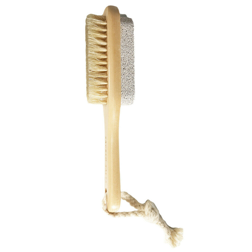 Dual Sides Foot File Exfoliator Pumice Stone Remover Brush w/ Hanging Strap