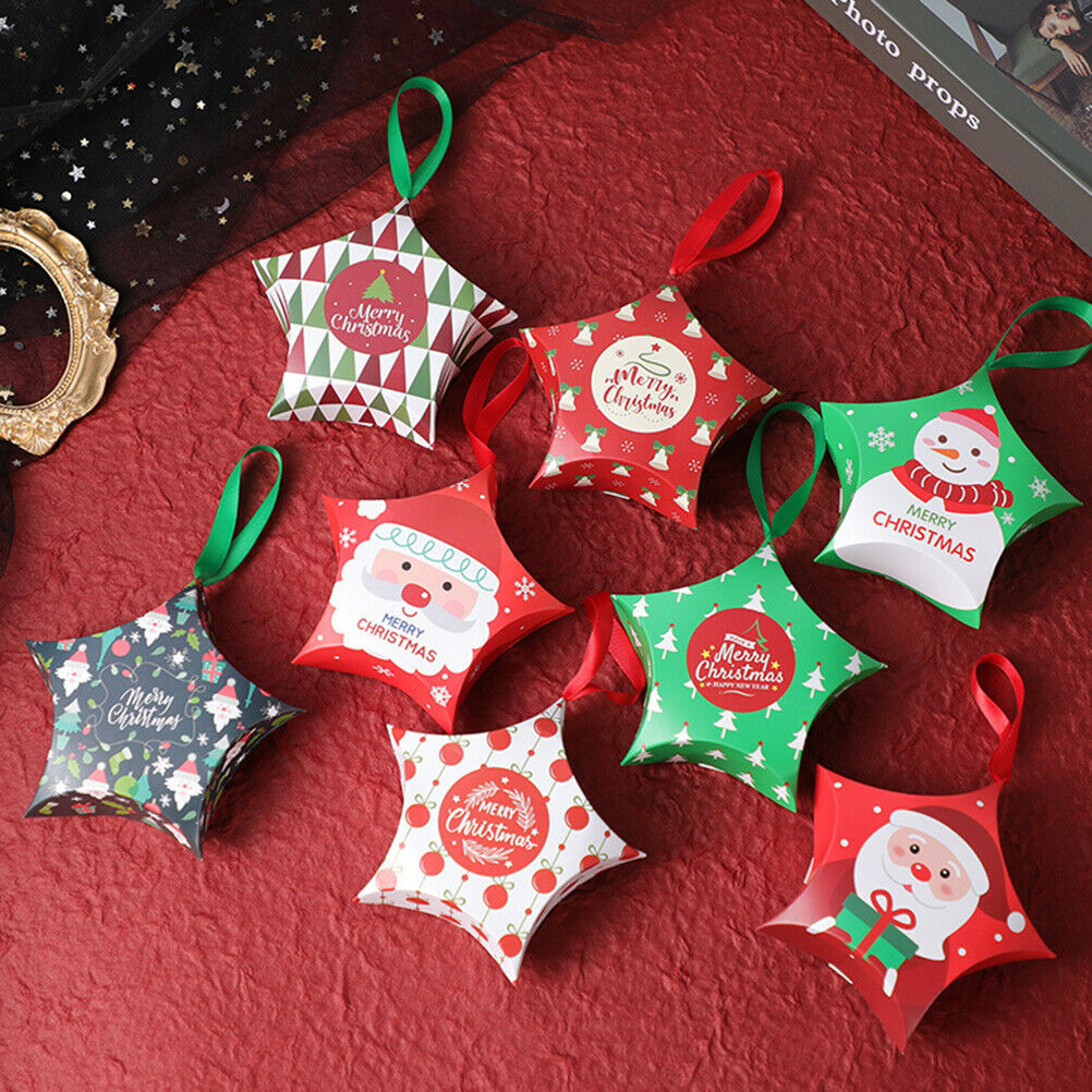 Christmas Paper Boxes Chocolate Candy Boxes Paper Gift Stars Christmas Gift Box