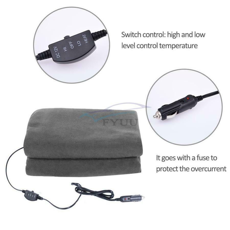 1PCS Black Car High/ Low Heat Adjustable Electric Heating Blanket 100 x 60CM