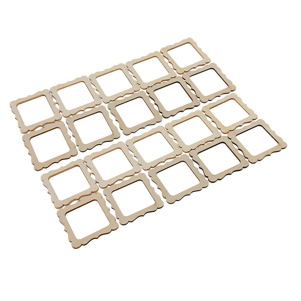 20x Wooden Photo Frame Shapes Craft DIY Embellishment Kids Handmade Toys
