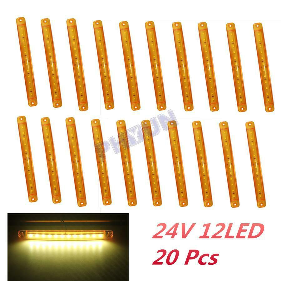 20x Truck LED Marker Lights 24V Yellow Side Lights Parking Lights Universal