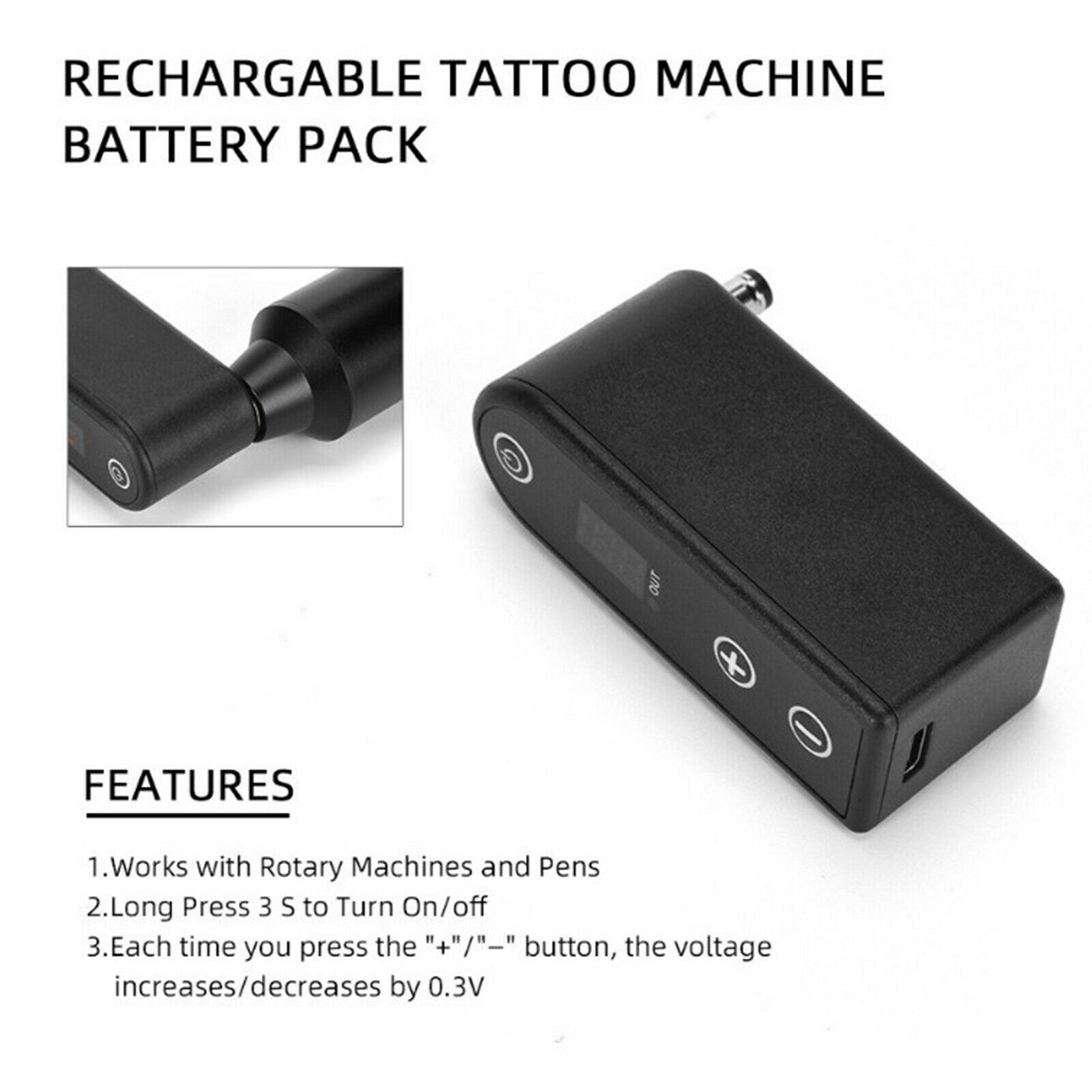 Wireless Tattoo Power Supply Battery Pack fit Tattoo Machine DC Interface