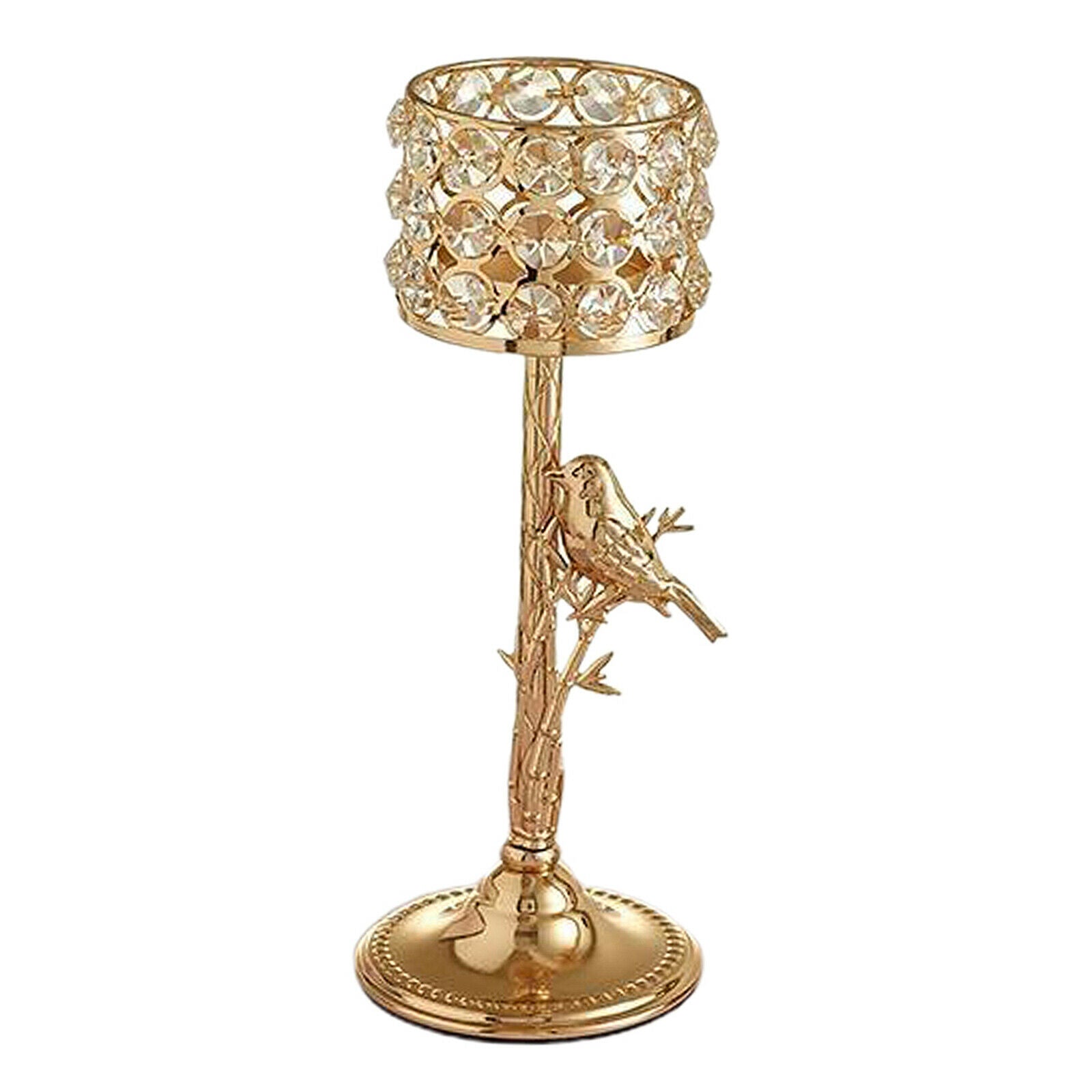 Metal Crystal Candlestick Pillar Candle Holders Stand Wedding Decoration M
