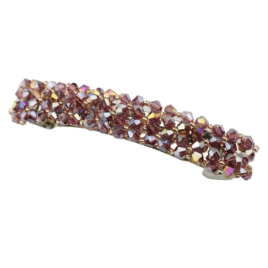 Crystal Spring Hair Clip Handmade Hair Pin Shiny Hair Accessory Purple