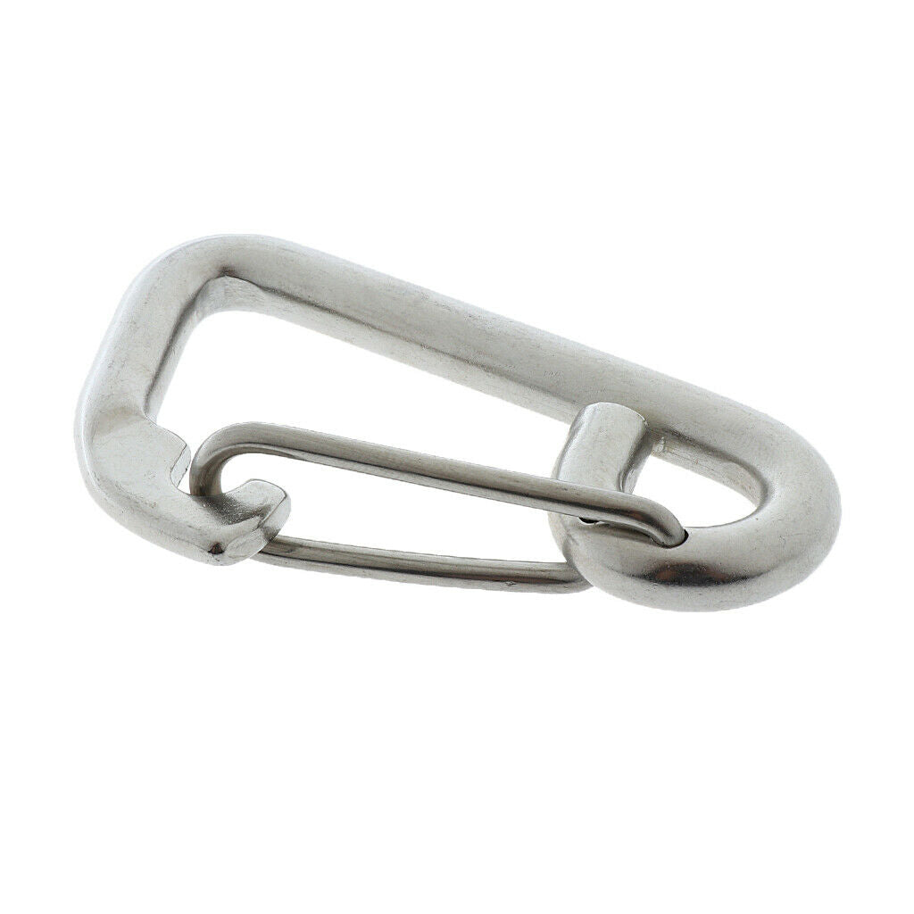 2x Stainless Steel Spring Snap Hook Quick Link Carabiner Climbing 10cm