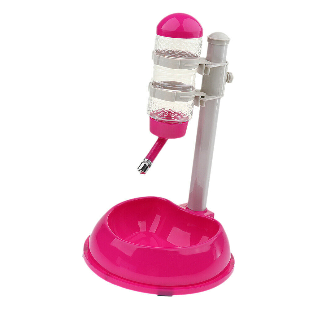 Pet Dog Standing Water Dispenser Automatic Lifting Feeding Bottle Food with Bowl