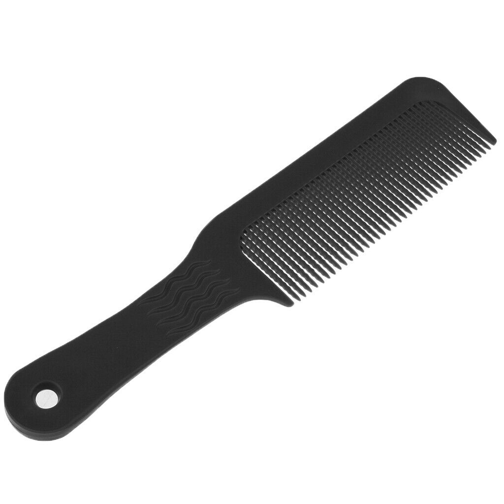 2X Flat Top Clipper Comb Finely Waved Teeth Barber Hair Cut Styling Comb Black