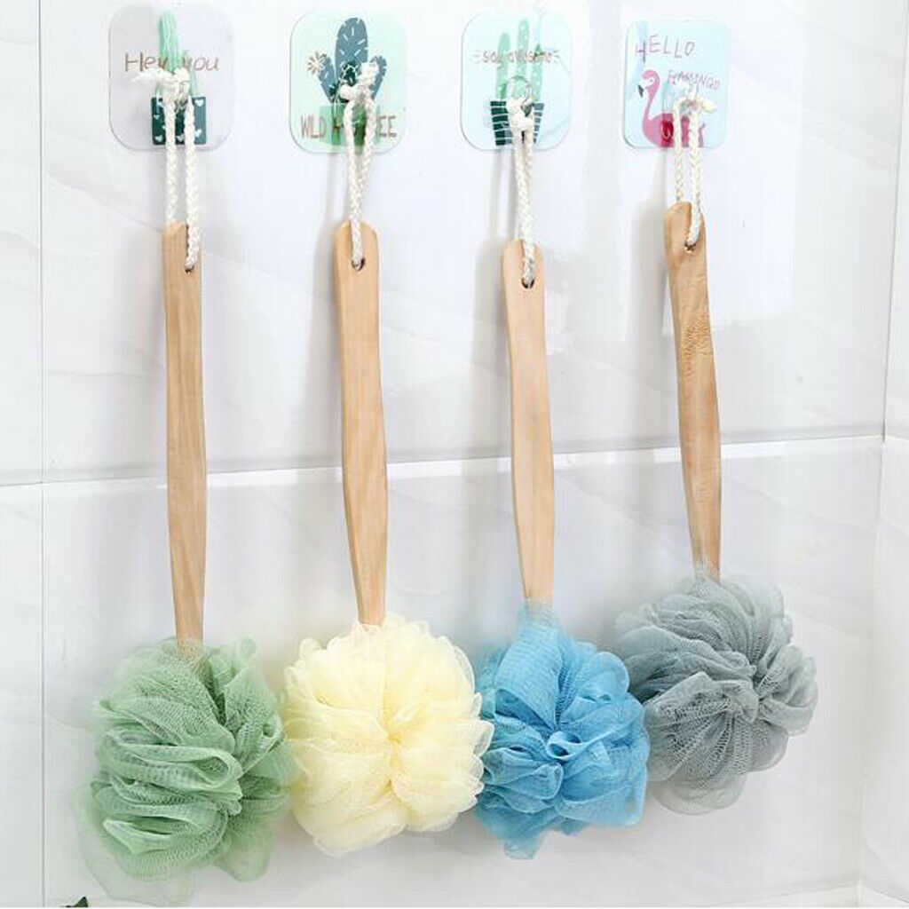 Pack of 4 Body Brush Puff Sponge Back Scrubber Exfoliator Face Washing