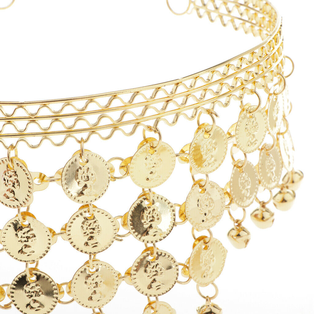 4x Belly Dance Jewelry Set Coin Necklace Bracelets Womens Gypsy Thai Costume