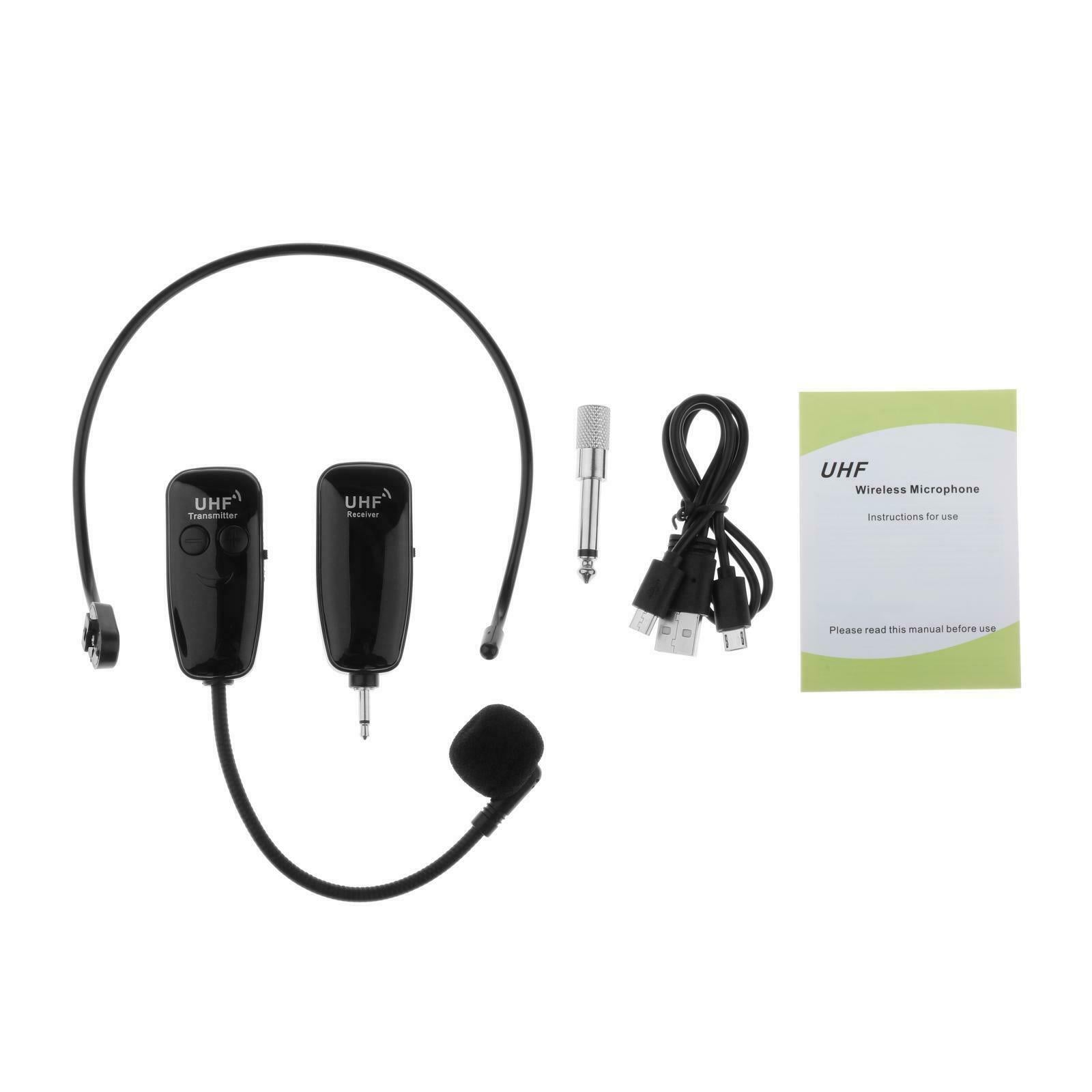 Microphone Headset System Head Mounted Call Center Mic Transmitter Amplifier