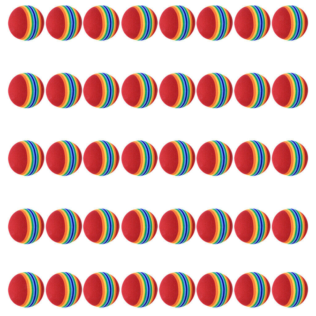 Lot 40 PCS SOFT SPONGE RAINBOW GOLF BALLS INDOOR OUTDOOR PRACTICE TRAINING AIDS