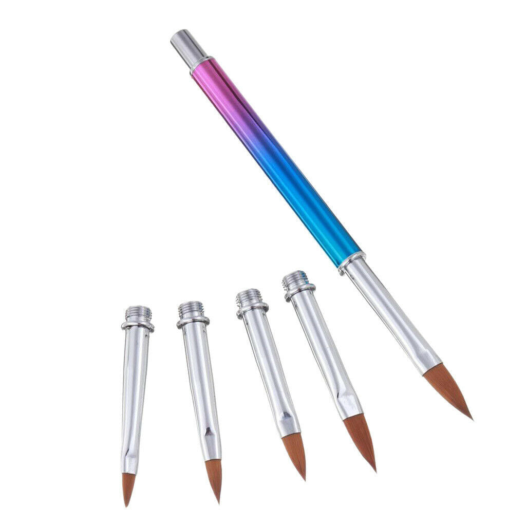 5 in 1 Nail Art Liner Pen with 5 Different Size Replacement Heads Practical