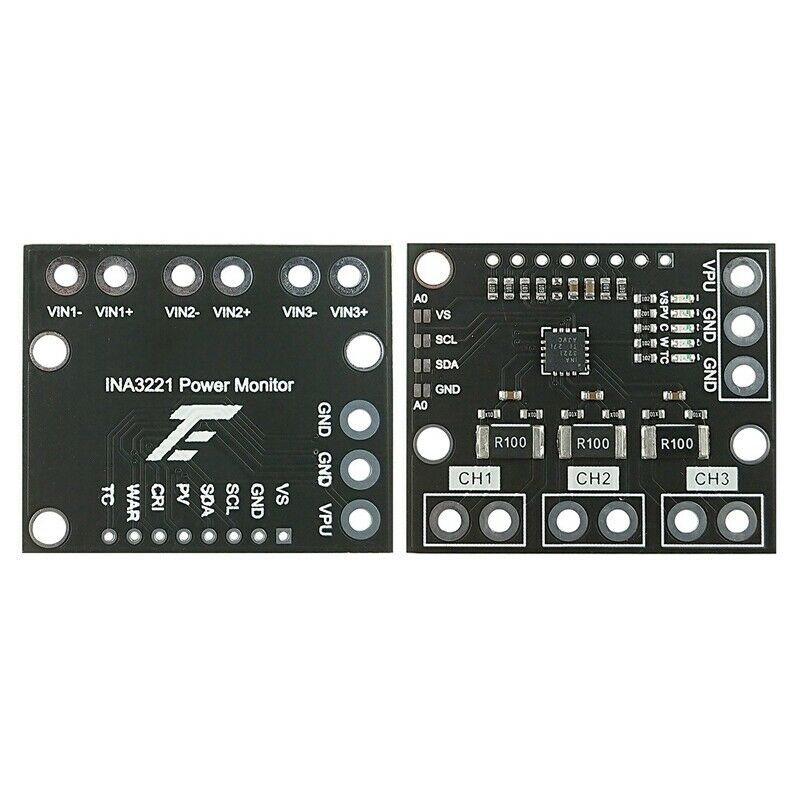 I2C SMBUS INA3221 Triple-Channel Shunt Current Power Supply Voltage Monitor SeH3