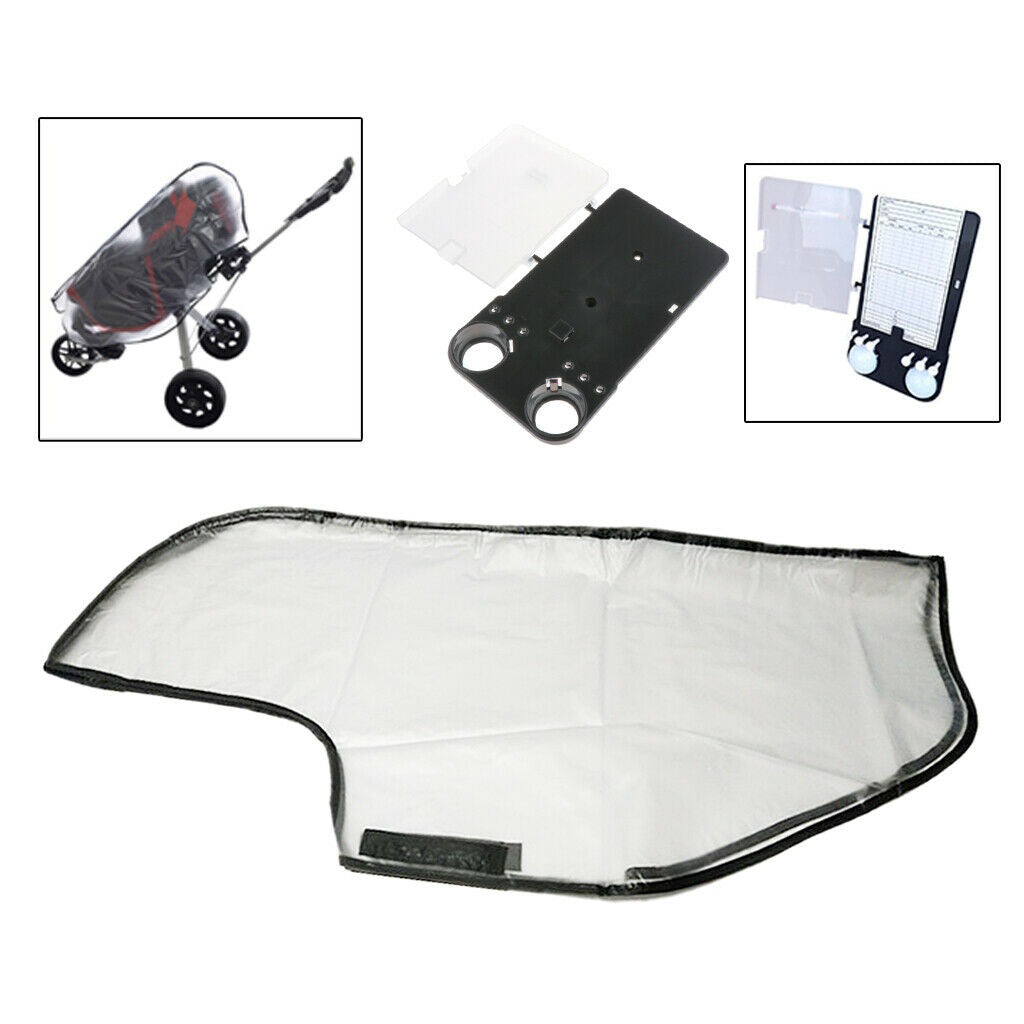 Golf Cart Rain Cover Clear Cart Raincoat Shield Hood Scorecard Holder Dust