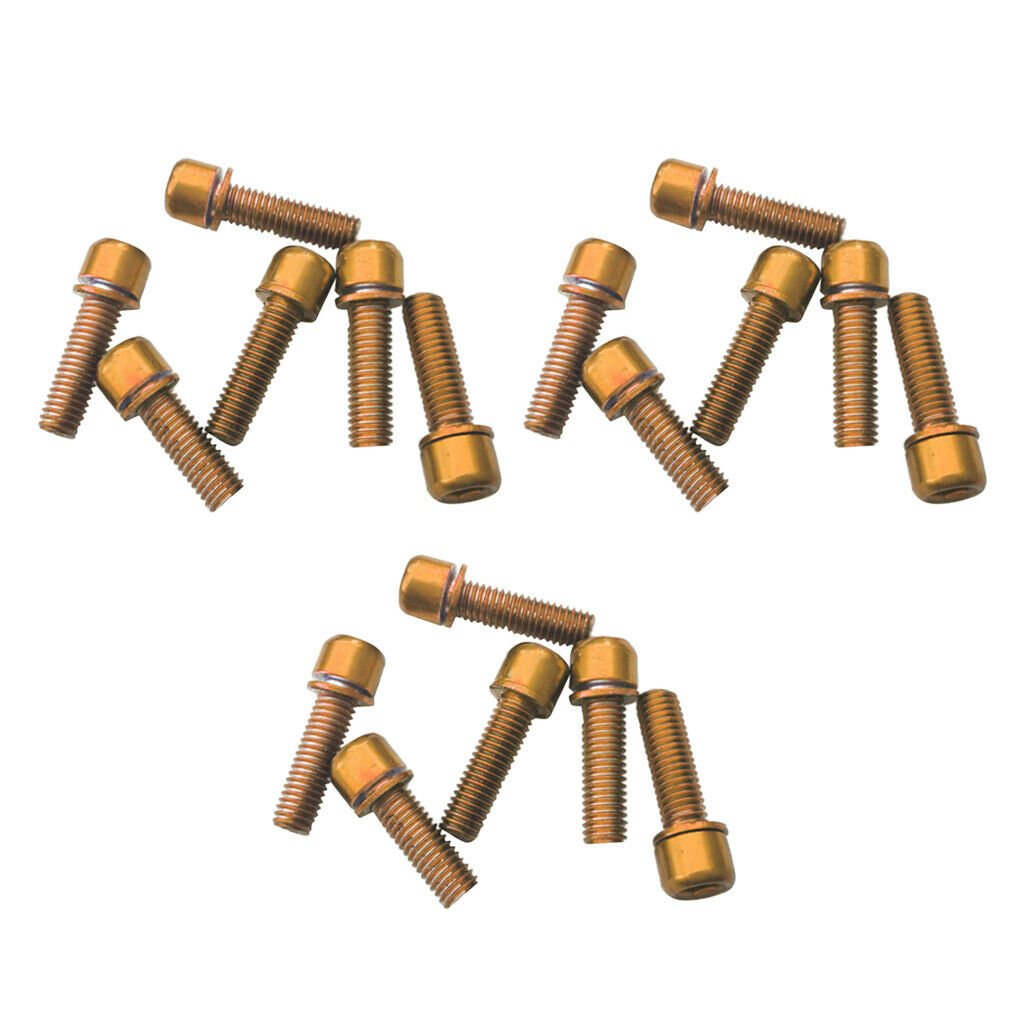 18x MTB Road Bike Hex Socket Screws M5x18 Bolts for Handlebar Stem Golden