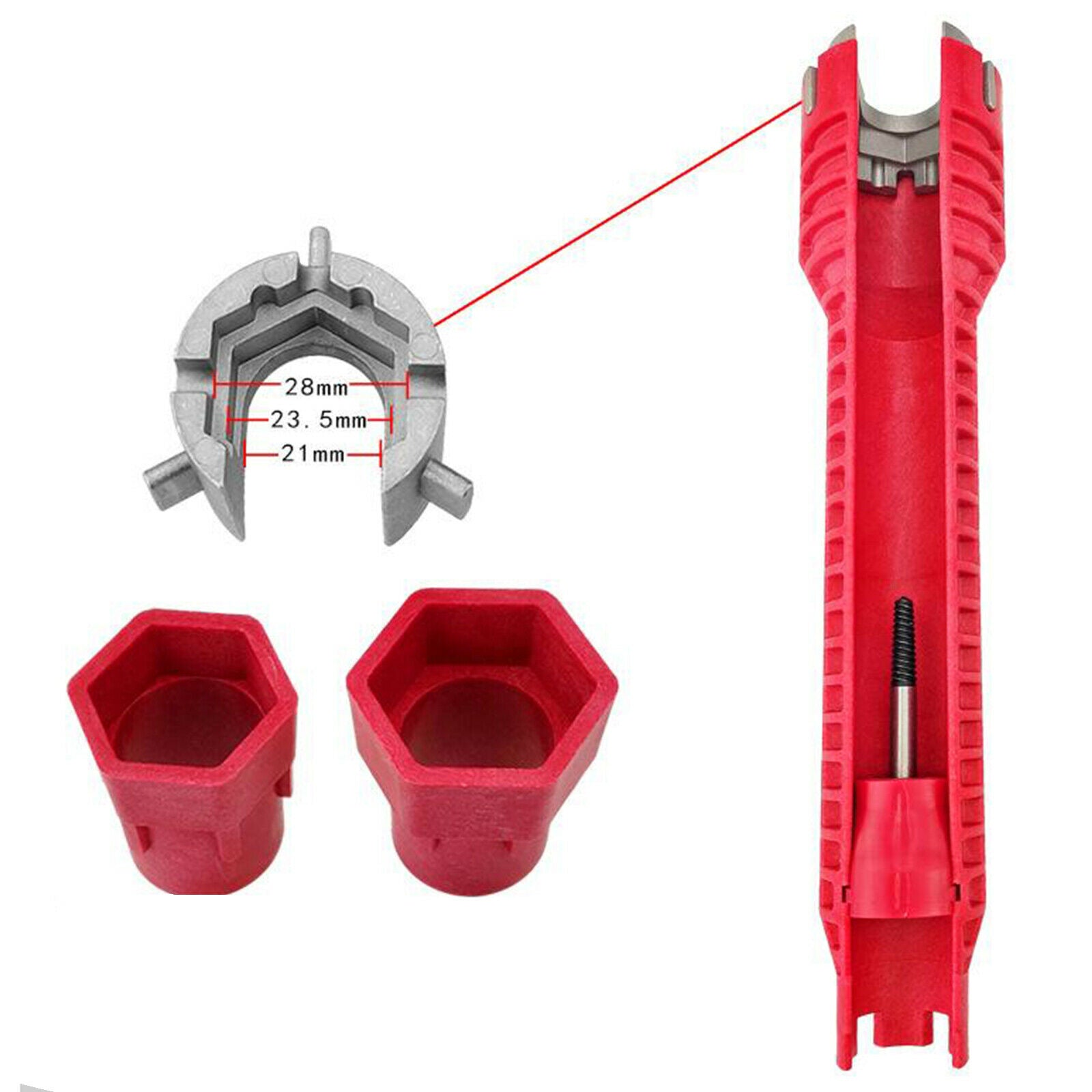 2x Multi-purpose Faucet Sink Installer Toilet Bowl Plumber Wrench Spanner 8 in 1