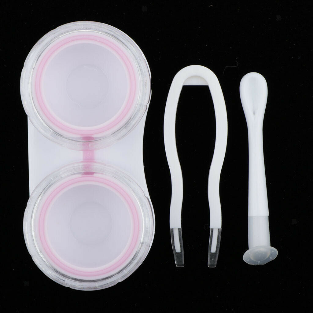 5Pcs Portable Contact Lens Soaking Case Container Holder Storage Box Pink