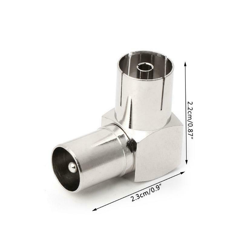 90° TV Aerial Cable Adapter RF Coaxial F Female to TV Male Plug to Female Socket