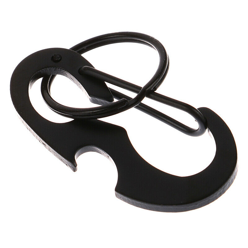 1pc Bottle Opener Keychain Ring D Shape Buckle Clip Outdoor Camping Carabiner Qx