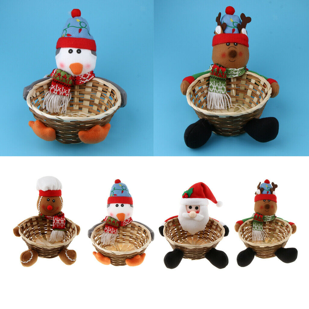Christmas Gift Candy Storage Basket Home Party Table Decor Santa Claus