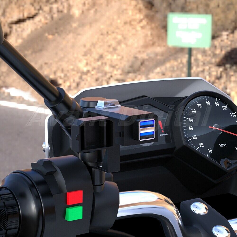 12V Motorcycle Dual 3.0 USB Quick Charger Universal Motorbike Power Supply Adapt