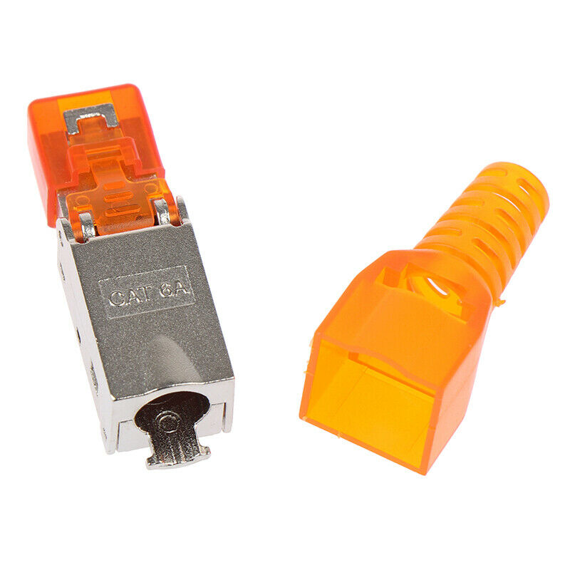 Cat6A Rj45 Connector Ethernet Adapter Tool-Free Crimping Shielded Crystal H Tt