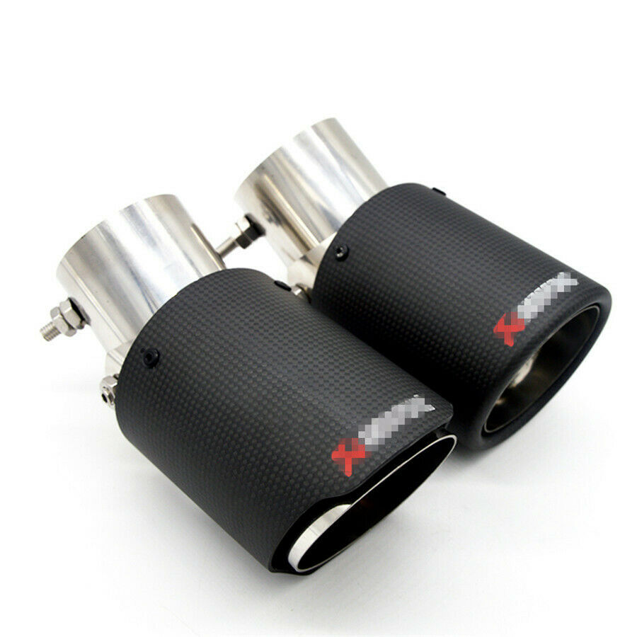 1x Adjustable Angle Carbon Fiber Matt Car Exhaust Pipe Universal 2.5'' in 4''out