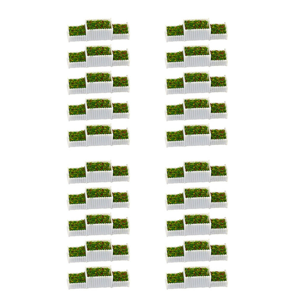 Set of 20 1/100 Gauge HO Flower Beds Set for Street Scenery Building Layout